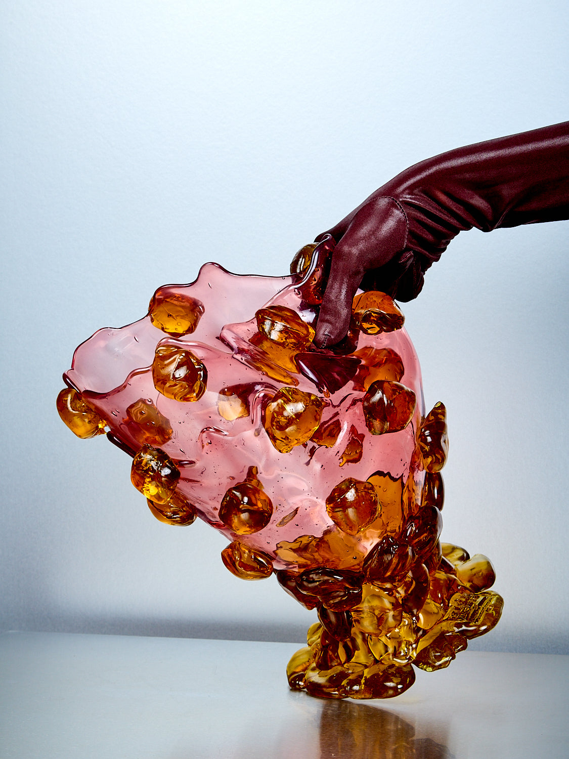 Nugget Vessel in Pink Amber