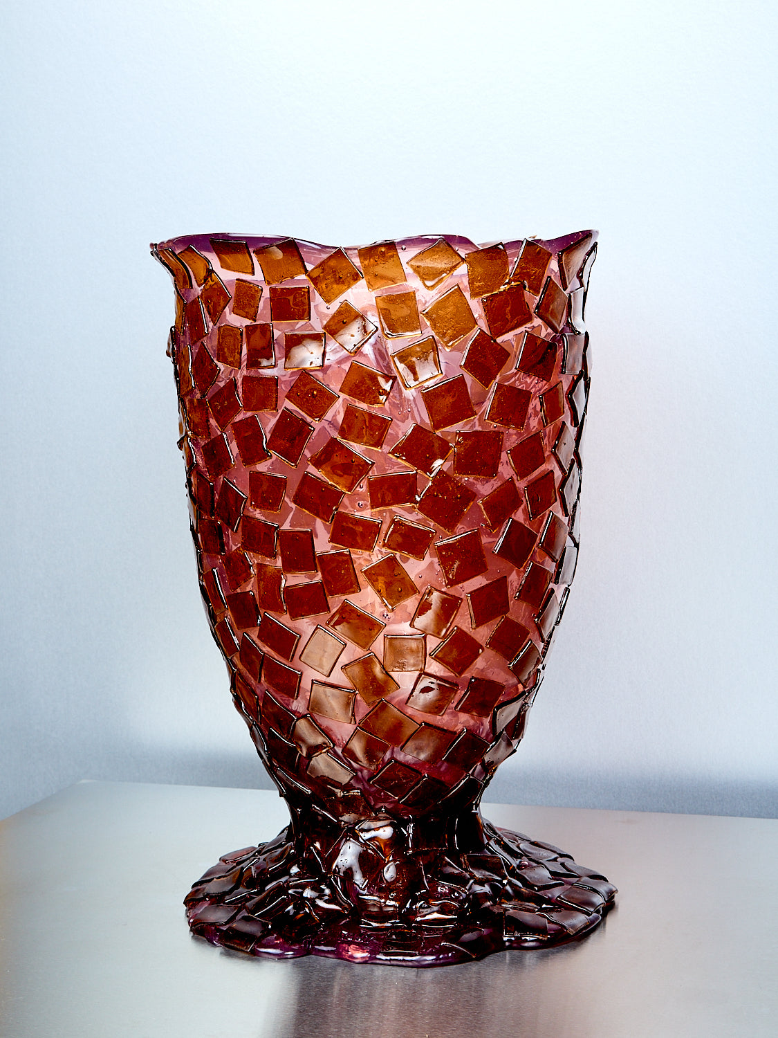 Rock Vessel in Pink Amber