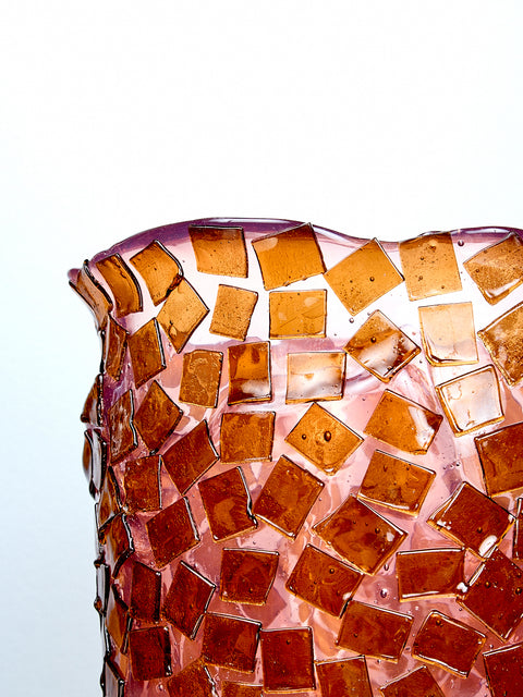 Rock Vessel in Pink Amber