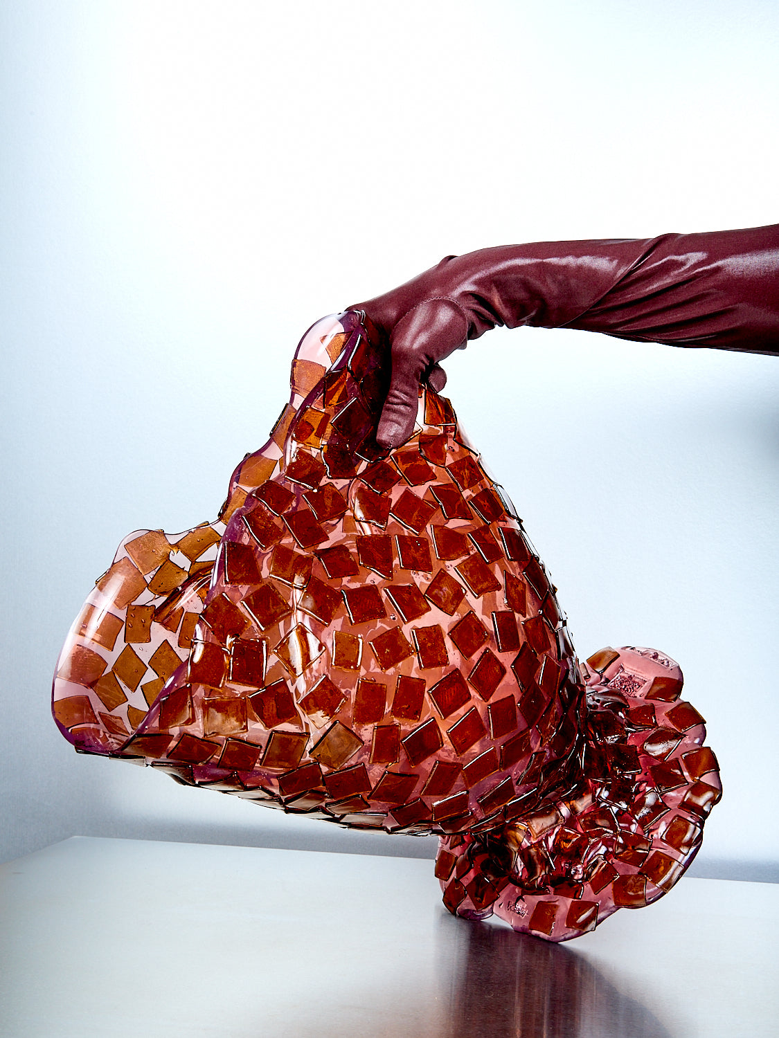 Rock Vessel in Pink Amber