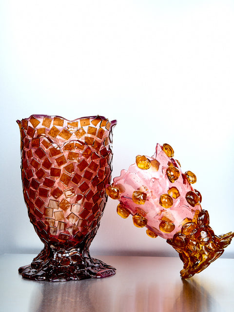 Rock Vessel in Pink Amber
