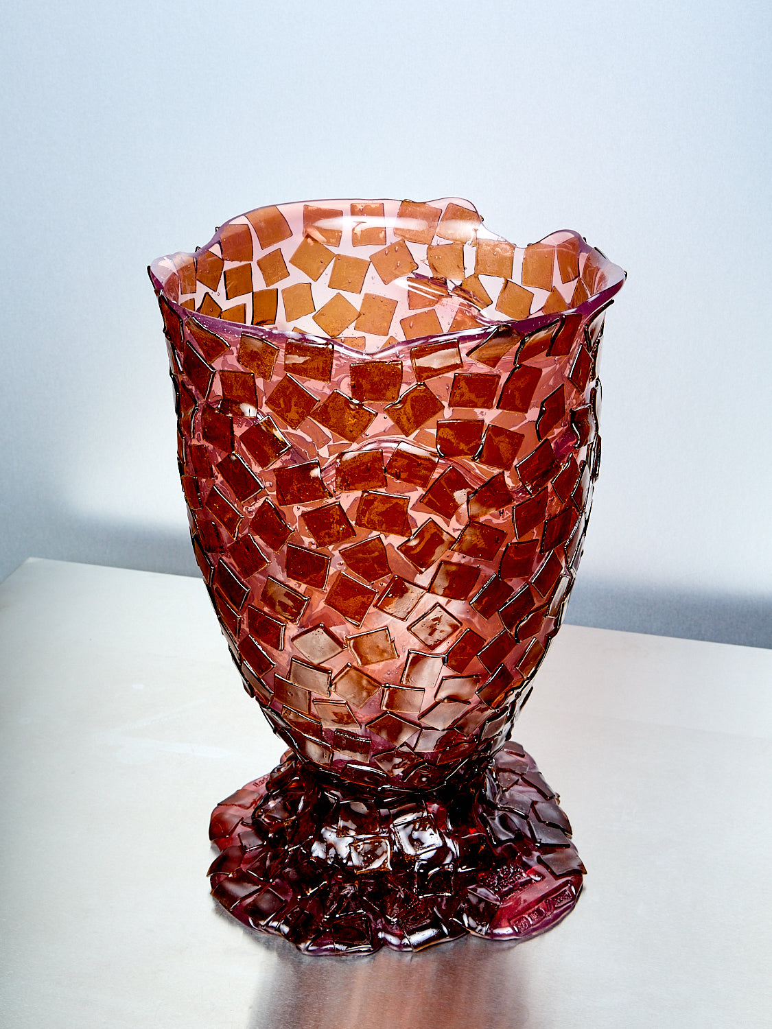 Rock Vessel in Pink Amber