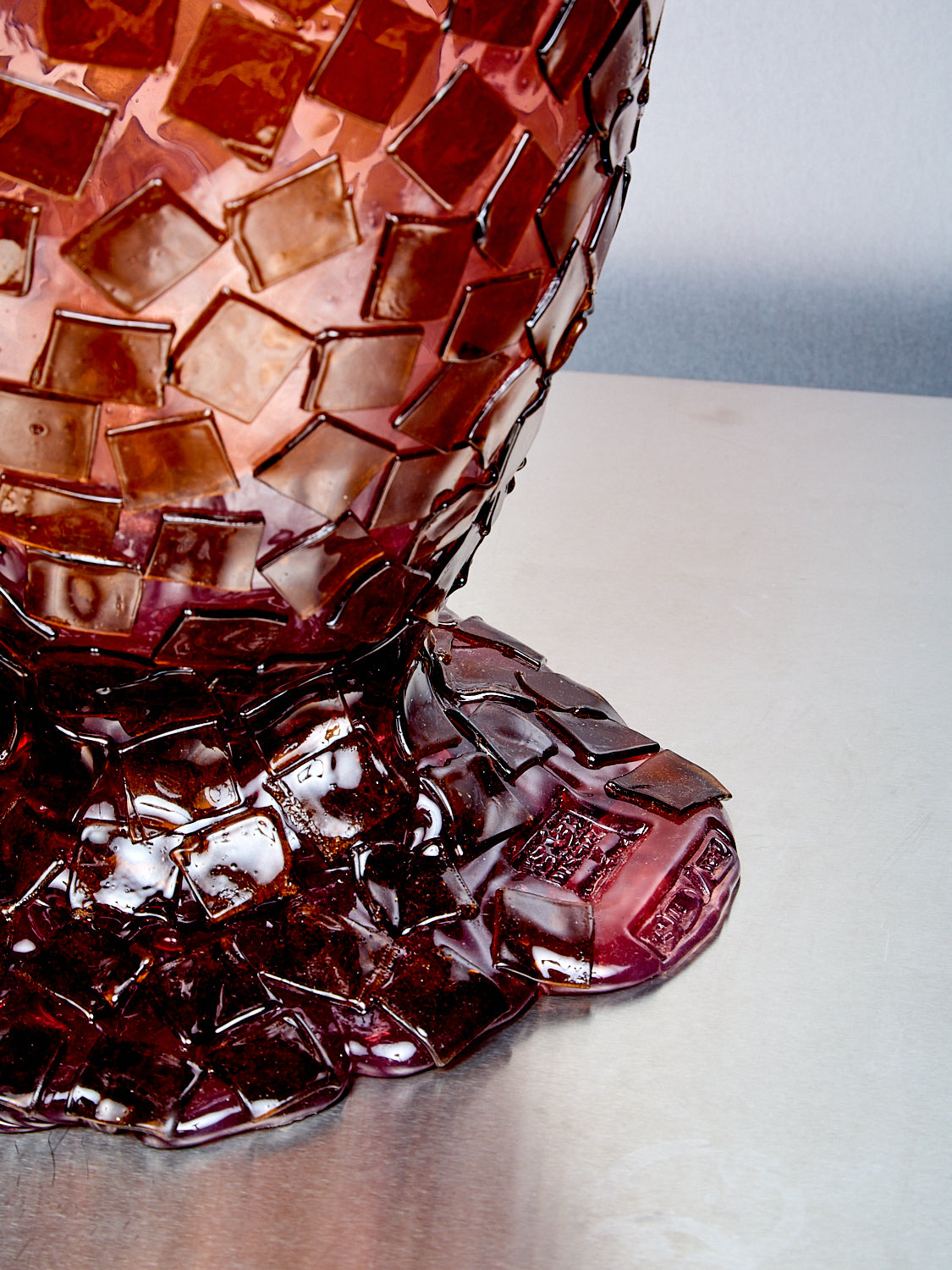 Rock Vessel in Pink Amber