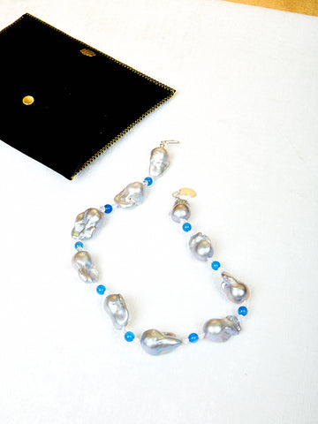 Host Necklace with Baroque Pearls and Beads