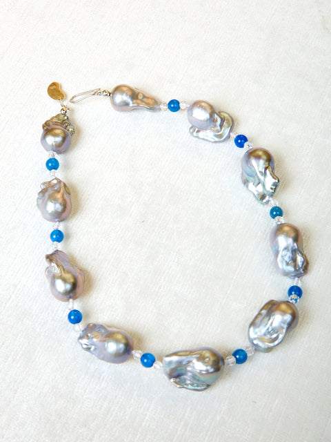 Host Necklace with Baroque Pearls and Beads