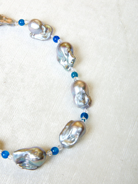 Host Necklace with Baroque Pearls and Beads