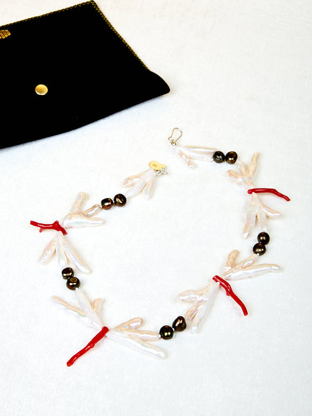 Host Necklace with Chicken Feet Pearls and Coral – Coming Soon