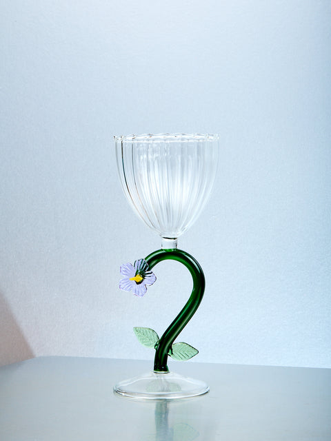 Flower Stemmed Glass