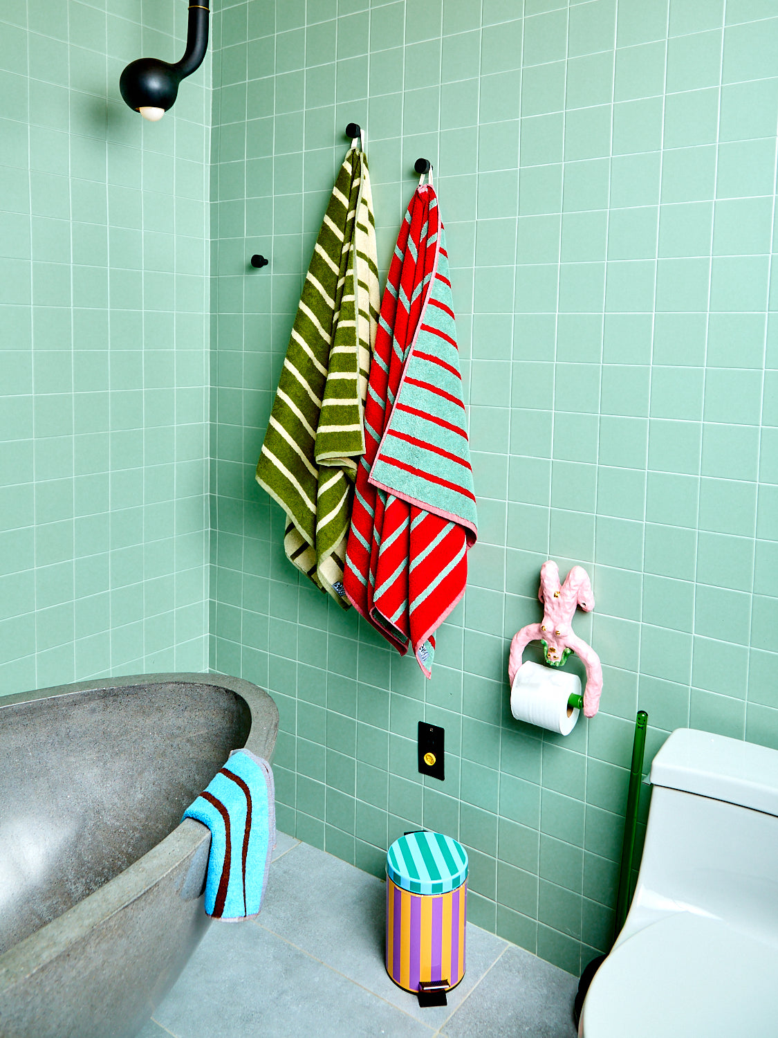 Bird Stripe Bath and Hand Towels