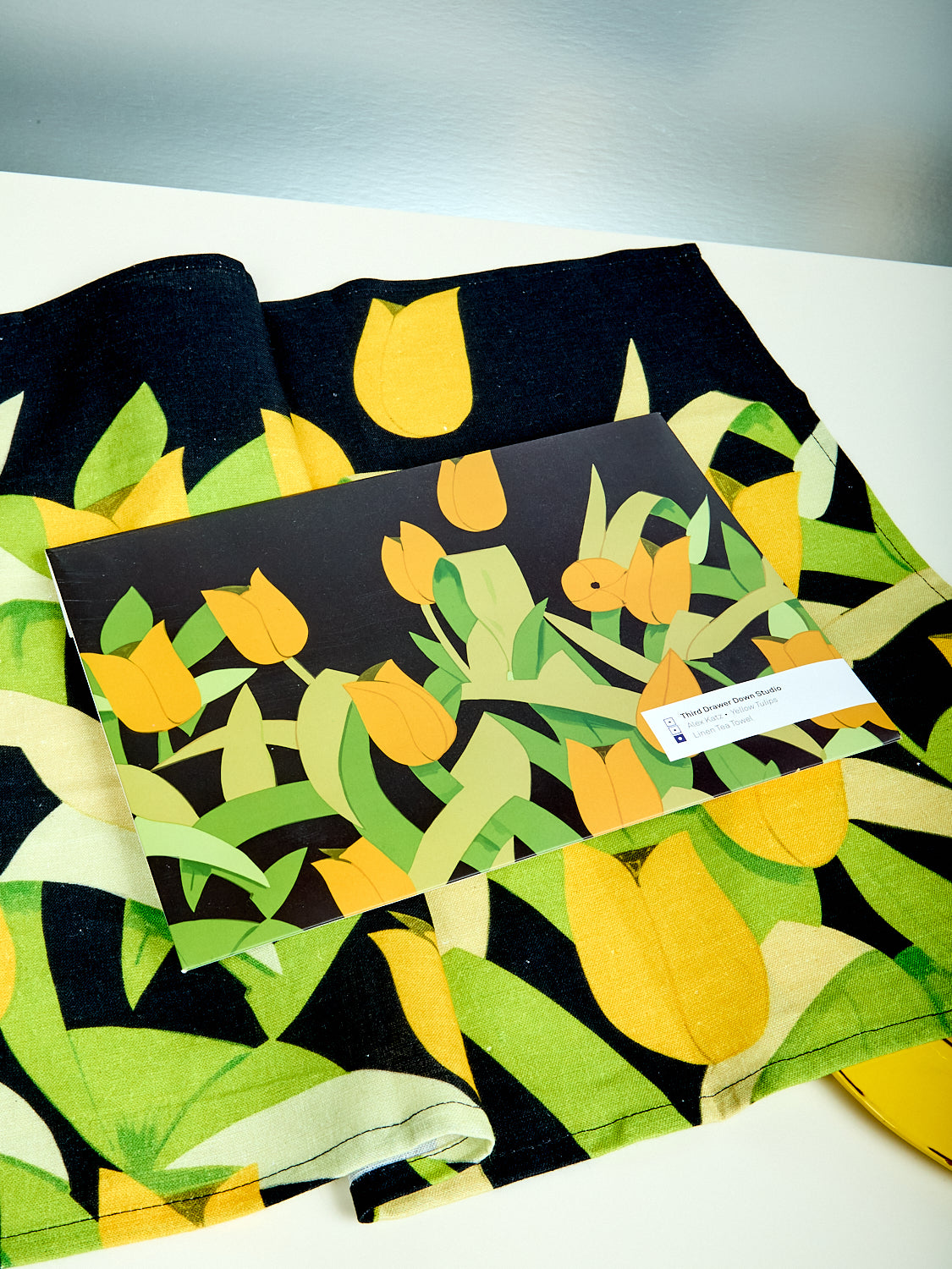 Tulips Linen Tea Towel by Alex Katz