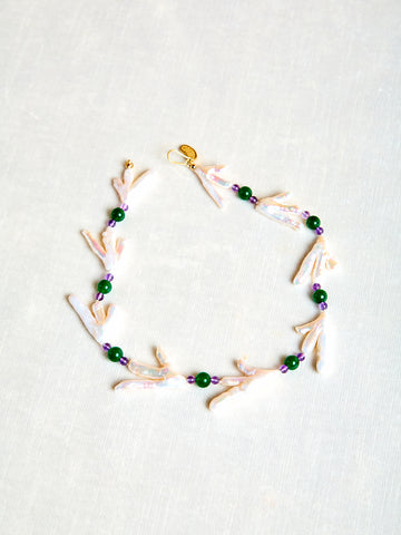 Host Necklace with Chicken Feet Pearl and Gems