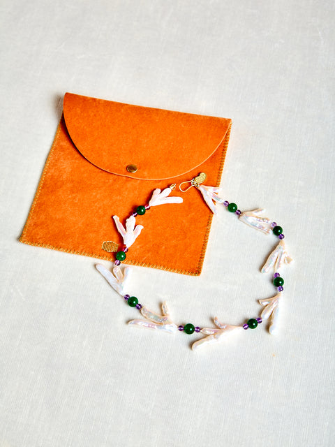 Host Necklace with Chicken Feet Pearl and Gems
