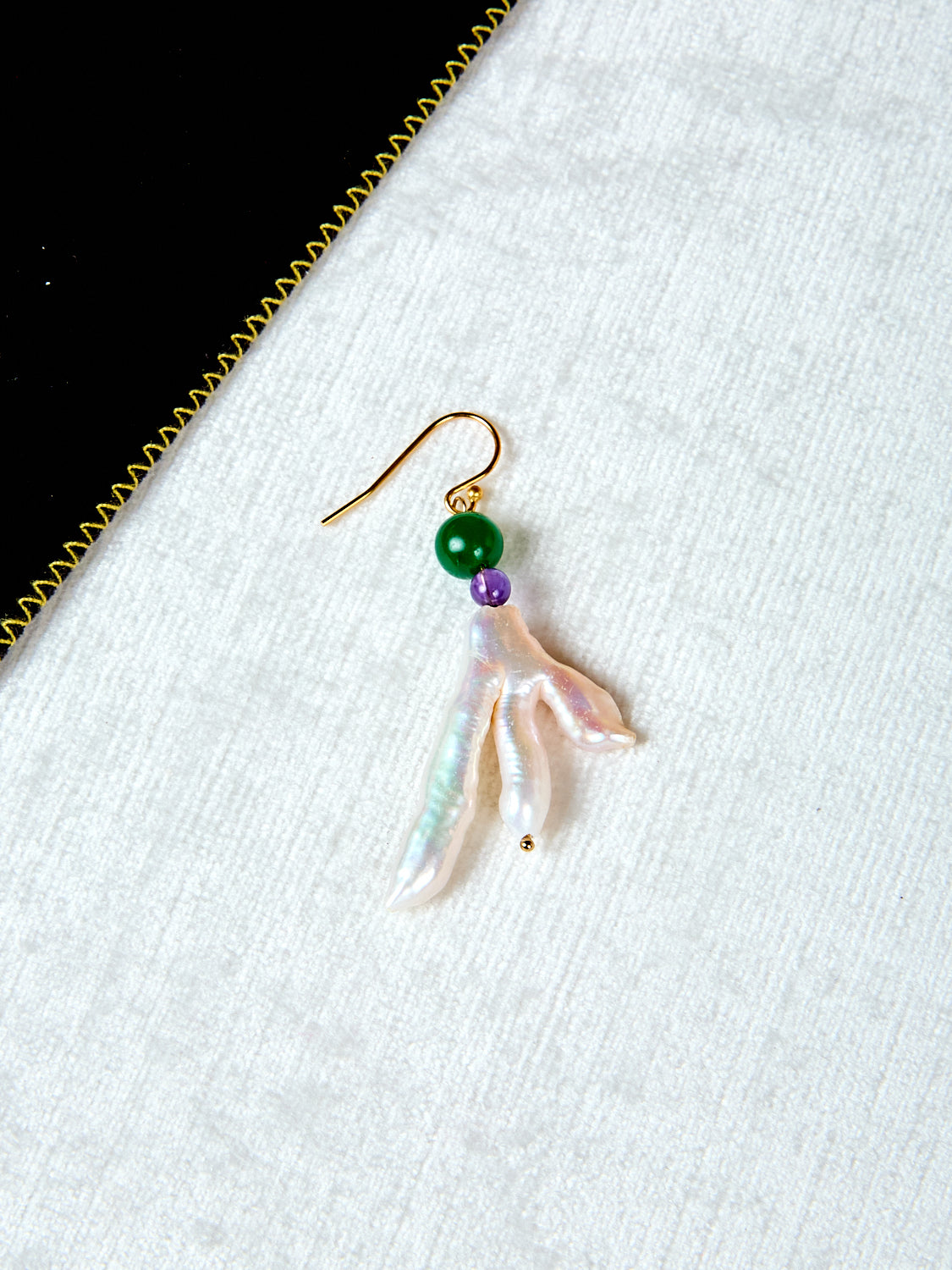 Host Earrings with Chicken Feet Pearl and Gems