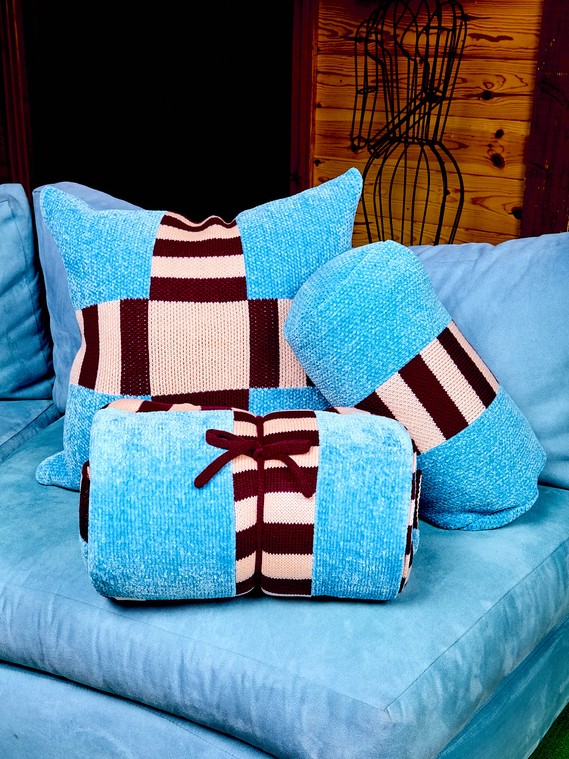 Tile Patch Chenille Pillow