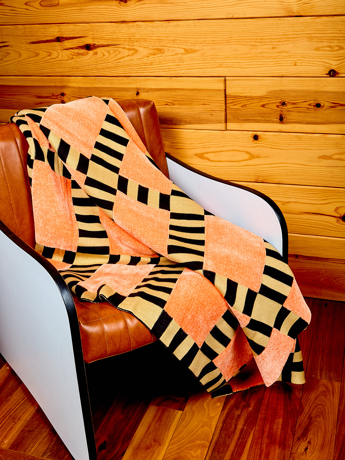 Tile Patch Chenille Throw Blanket