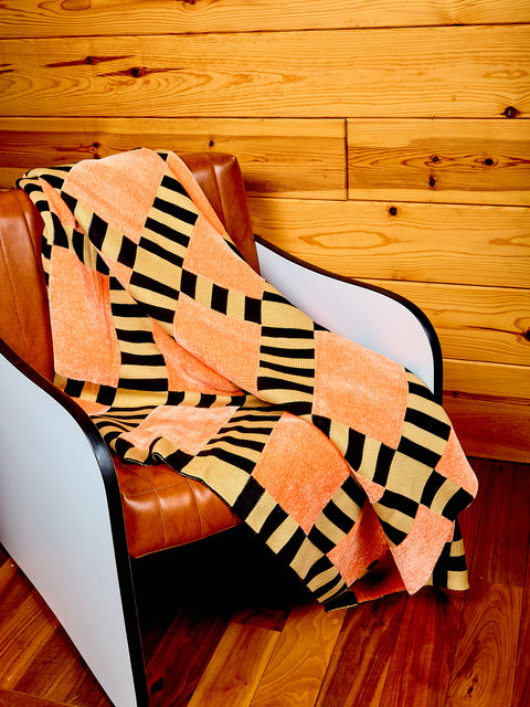Tile Patch Chenille Throw Blanket