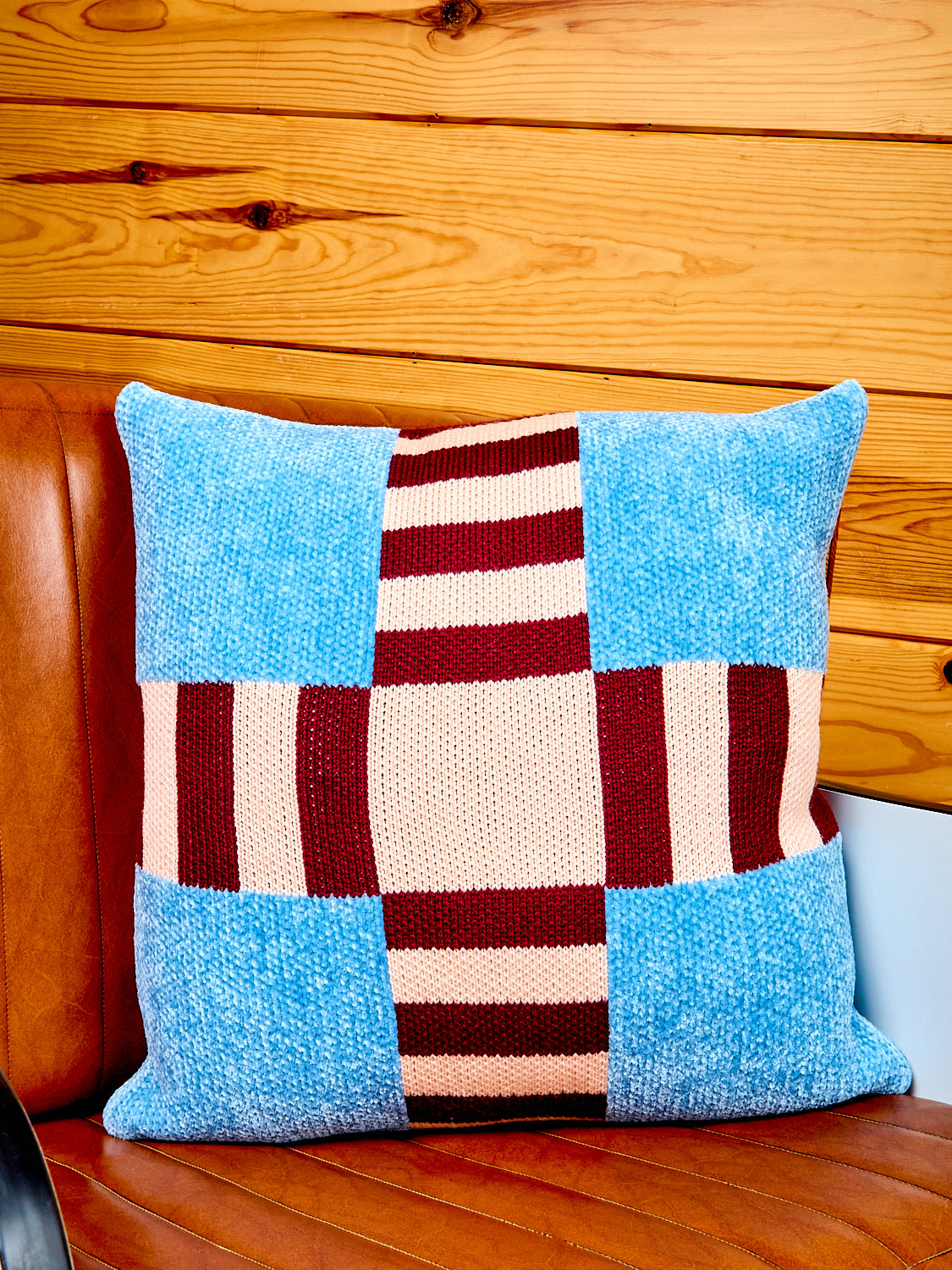 Tile Patch Chenille Pillow