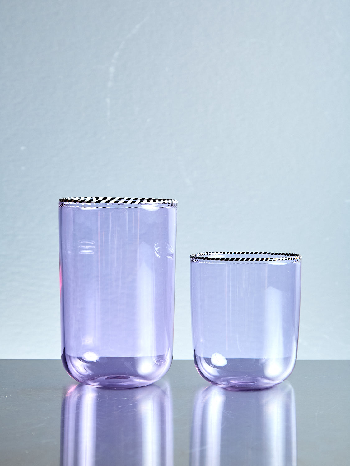 Set of 6 Striped Rim Glasses