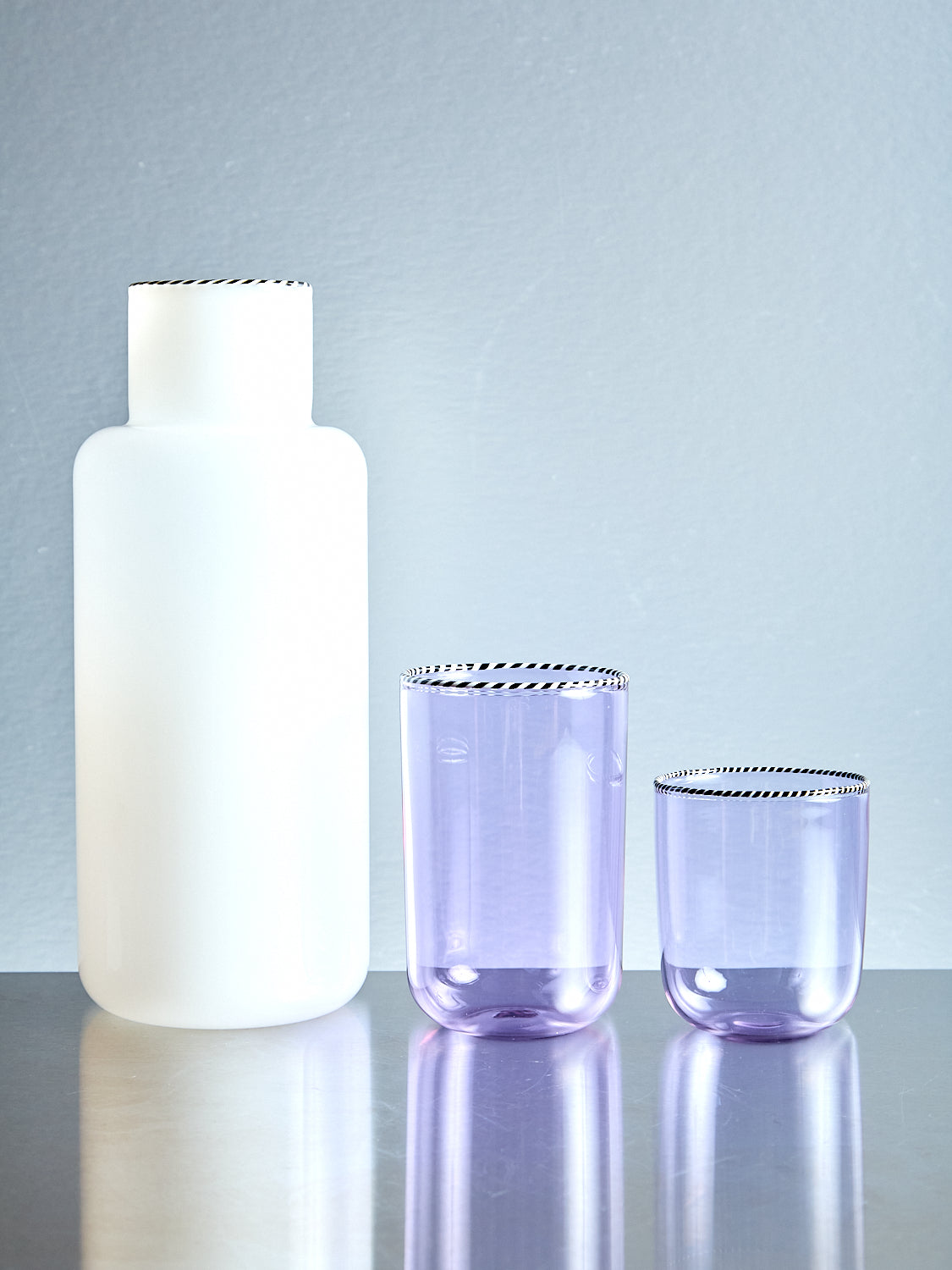 Set of 6 Striped Rim Glasses