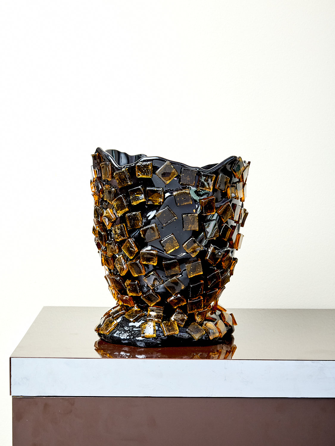 Rock Vessel in Black Amber