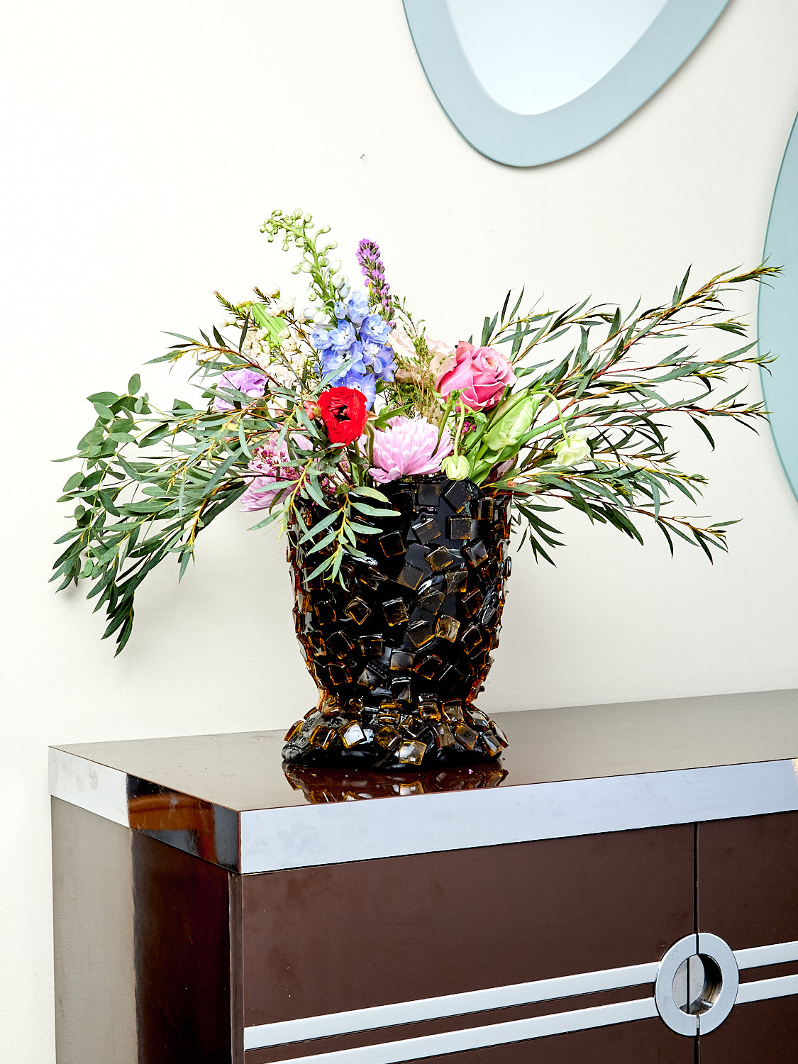 Rock Vessel in Black Amber