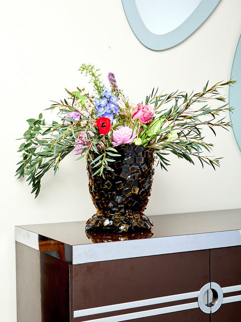 Rock Vessel in Black Amber