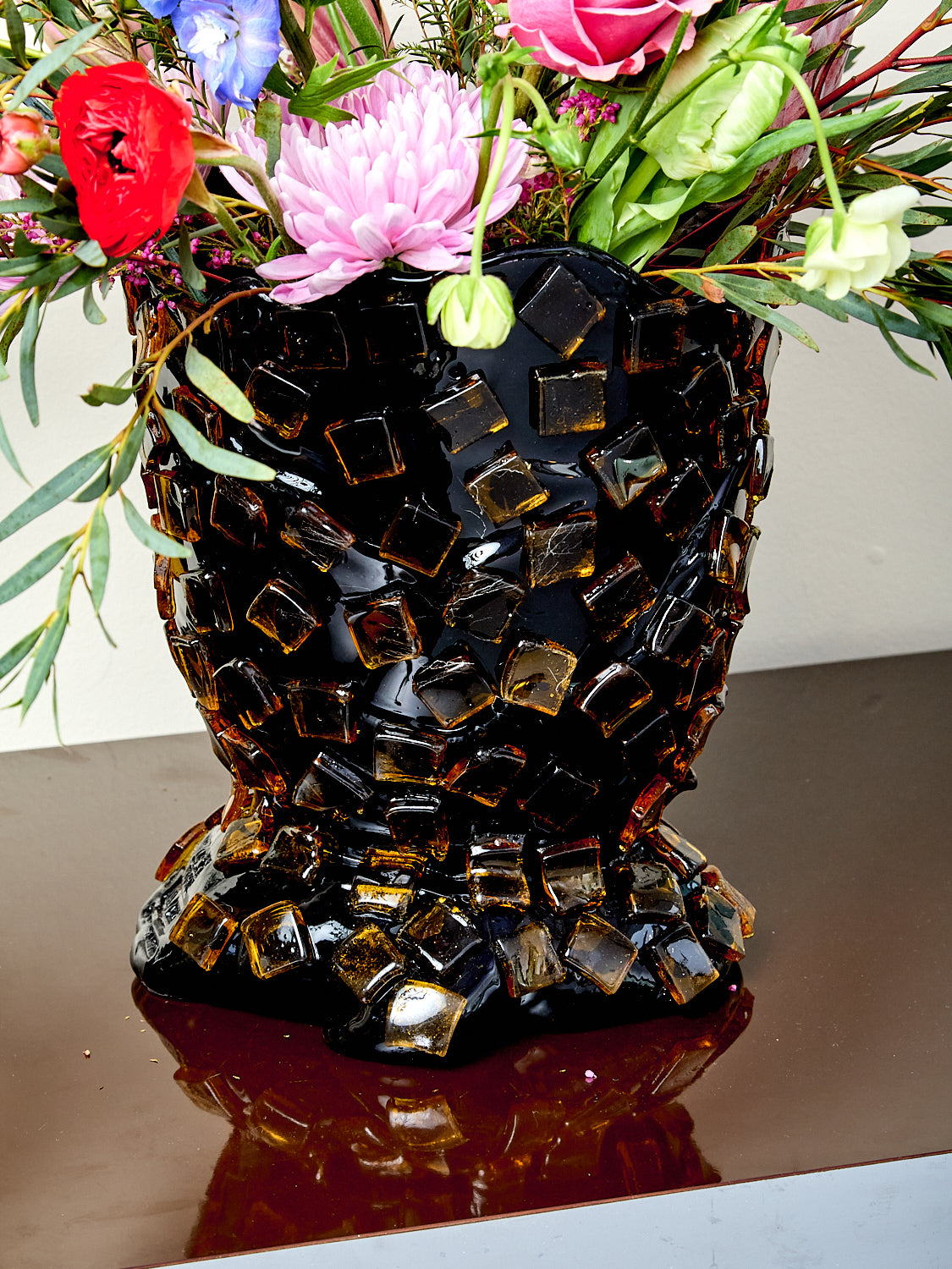Rock Vessel in Black Amber