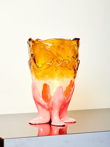 Clear Vessel in Amber Pink