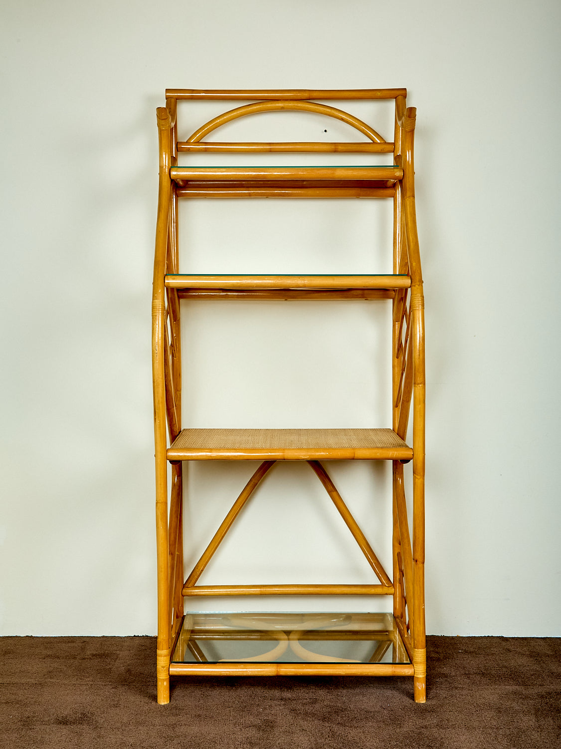 Vintage French Rattan Etagere