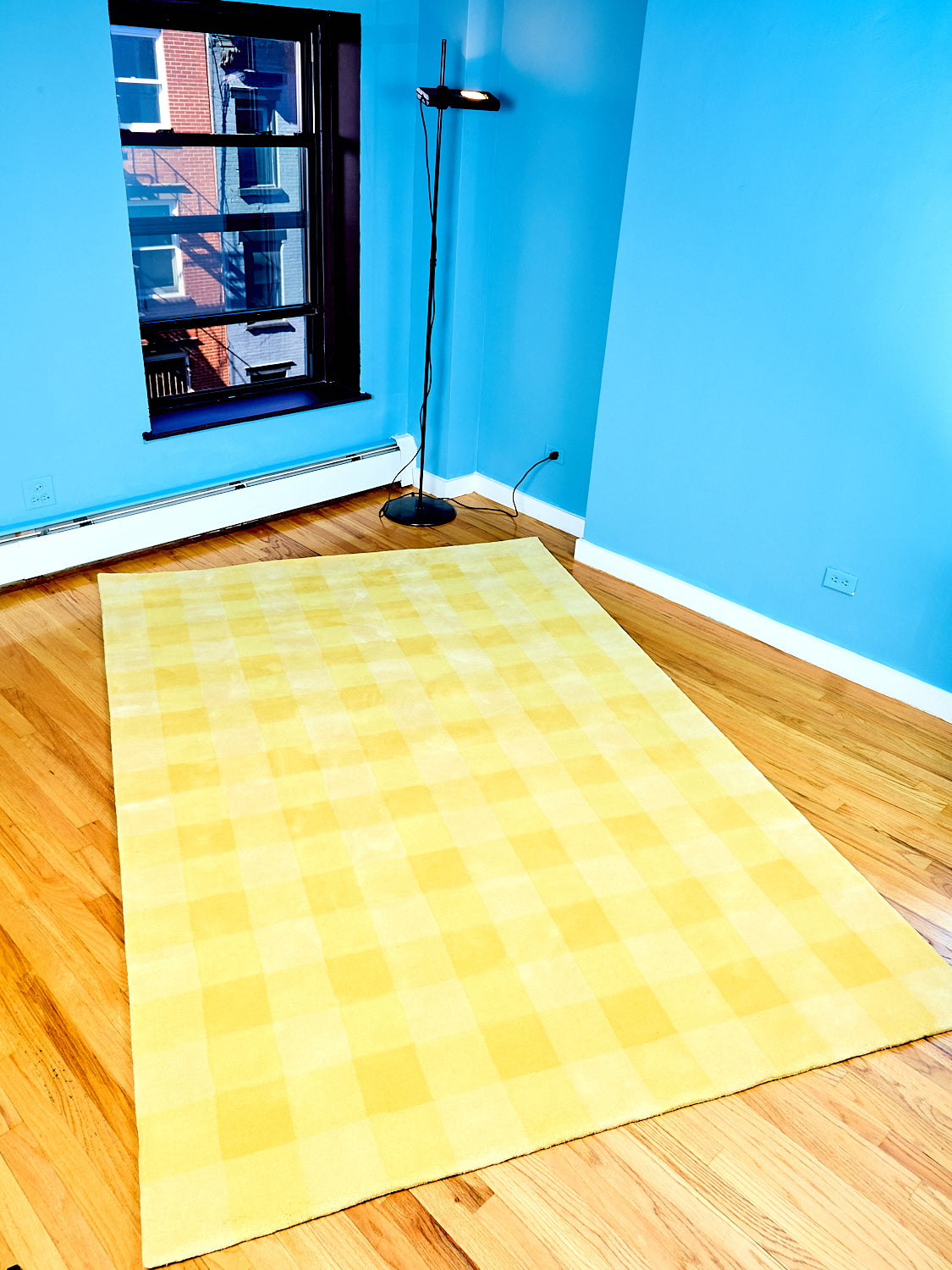 Picnic Gingham Rug in Yellow