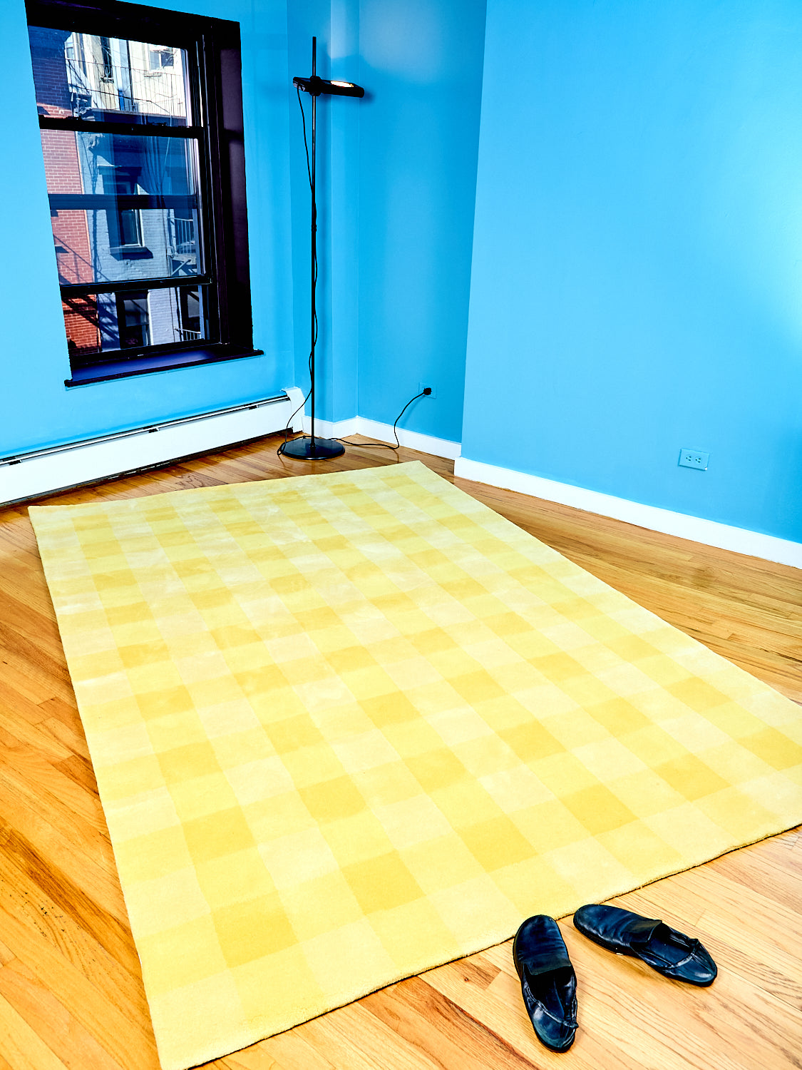 Picnic Gingham Rug in Yellow