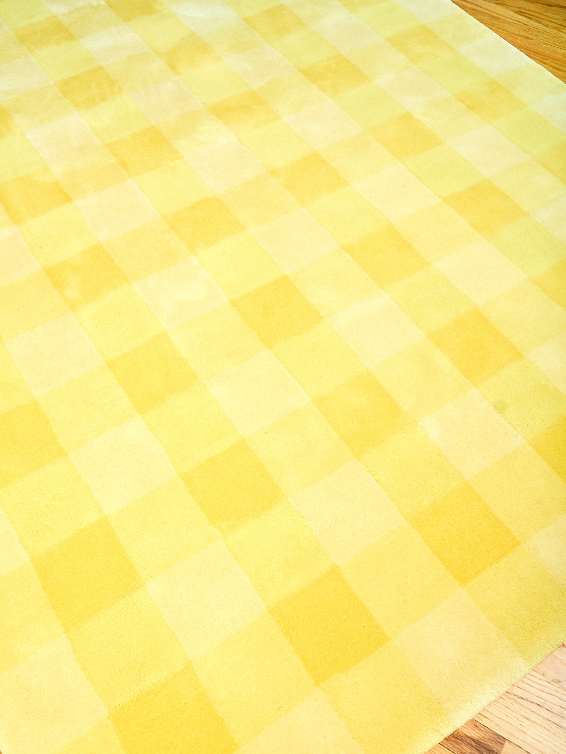 Picnic Gingham Rug in Yellow