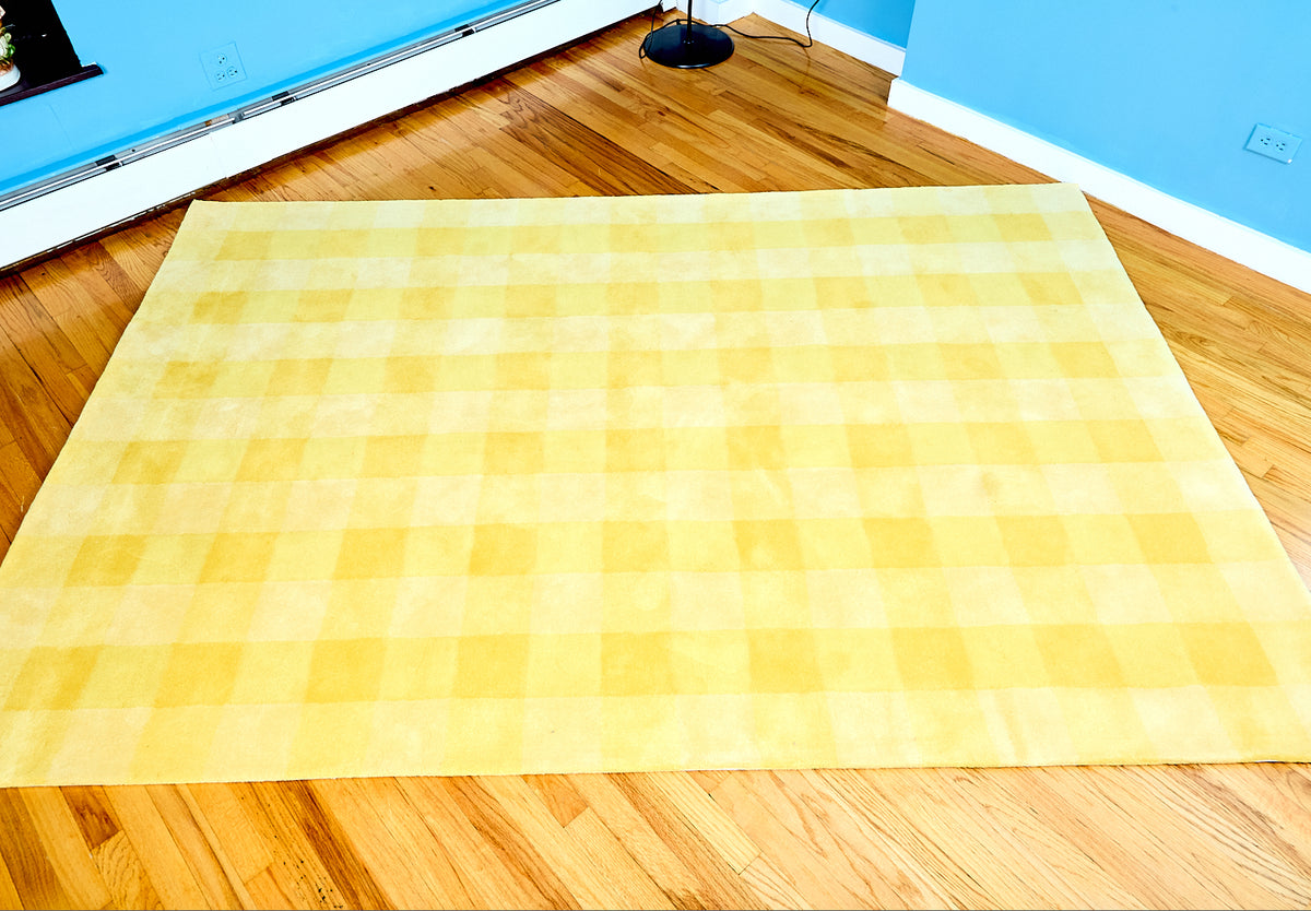 Picnic Gingham Rug in Yellow