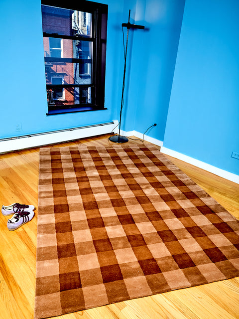 Brown Gingham Rug