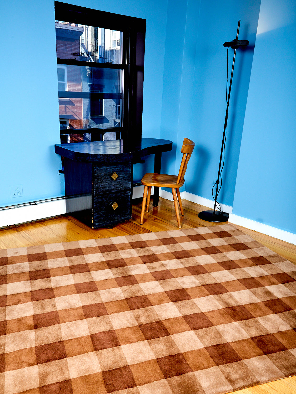 Picnic Gingham Rug in Brown
