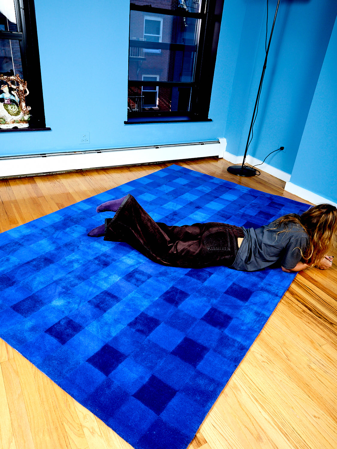 Picnic Gingham Rug in Blue