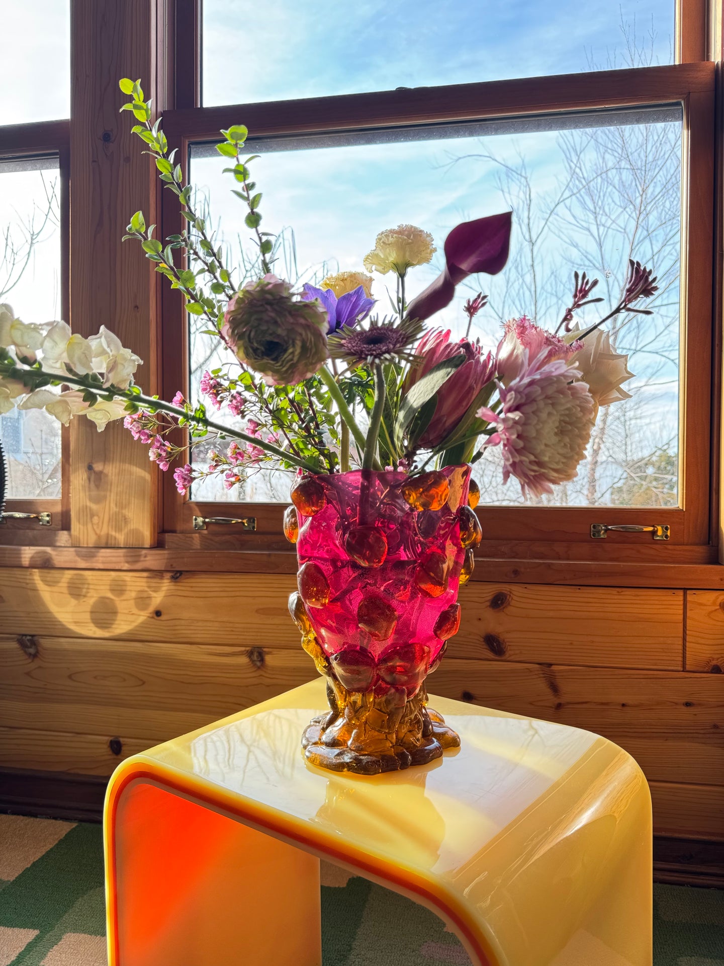 Nugget Vessel in Fuchsia Amber