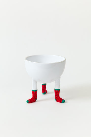 Leg Bowl with Suede Boots or Knit Socks