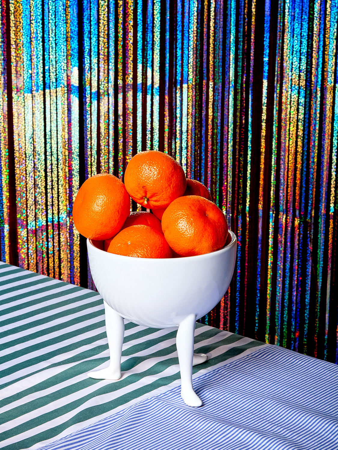 Leg Bowl with Leg Warmers and Suede Boots