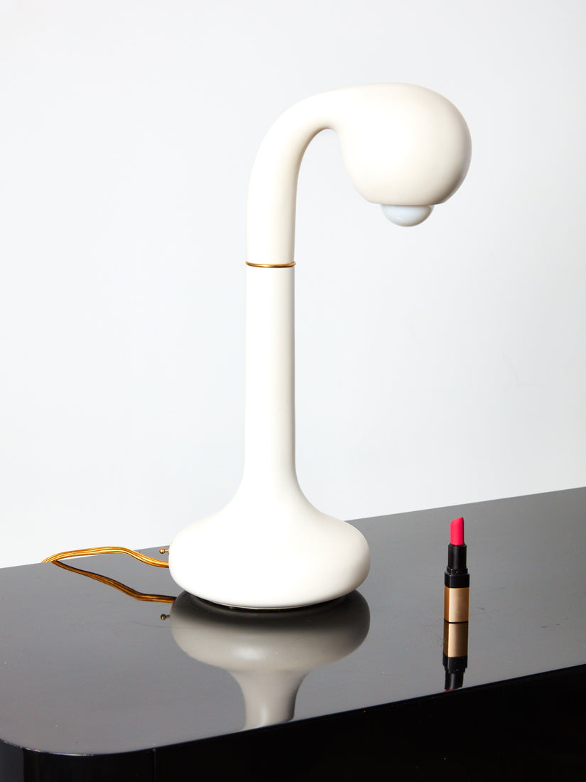 White Ceramic Table Lamp by Entler Studio.