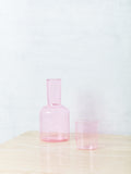 A pink bedside carafe by Maison Balzac.