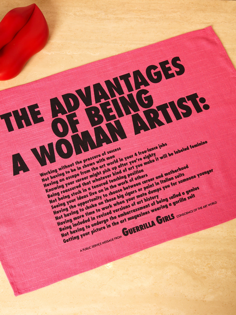 The Advantages of Being a Woman Artist Tea Towel by Guerrilla Girls for Third Drawer Down.