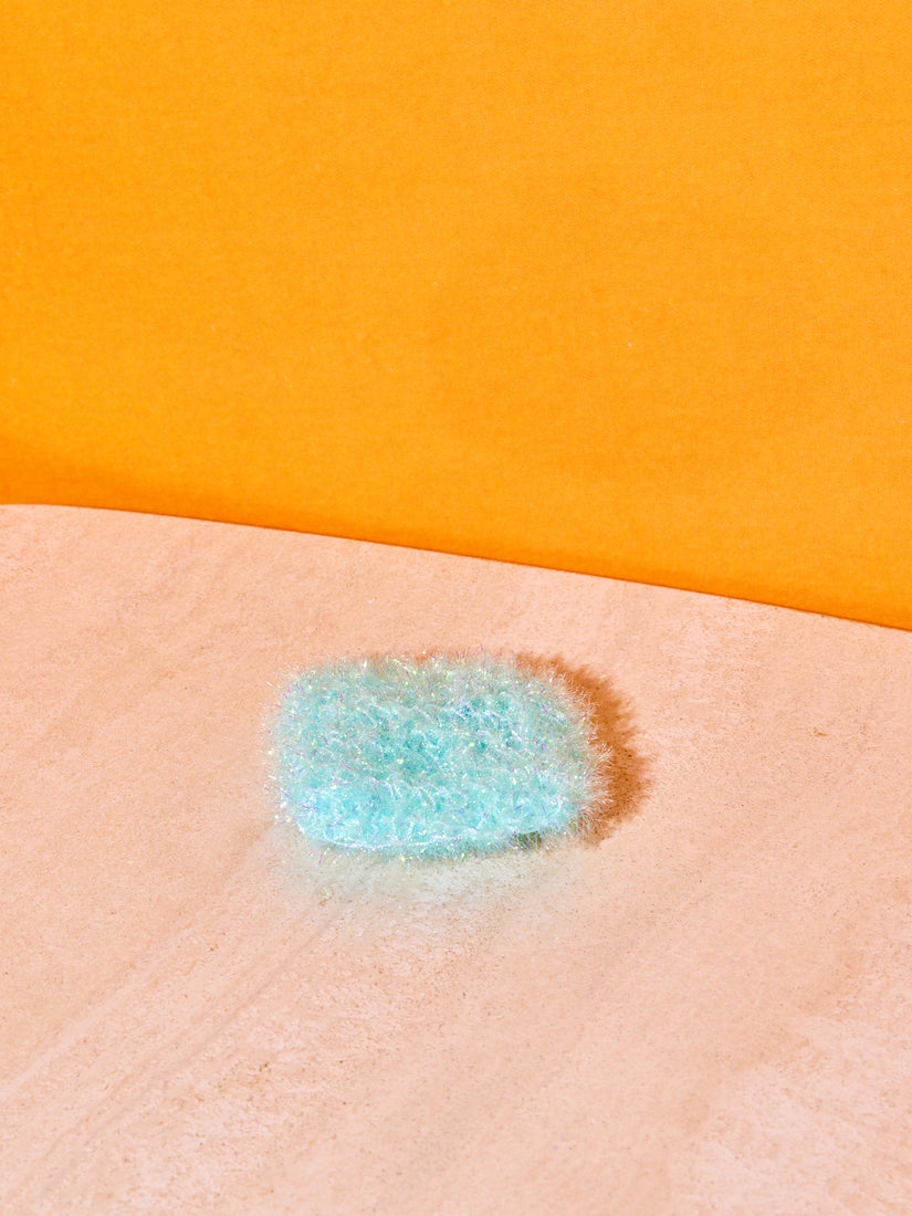 A single blue sponge.