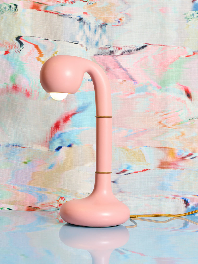 Pink Ceramic Table Lamp by Entler Studio.