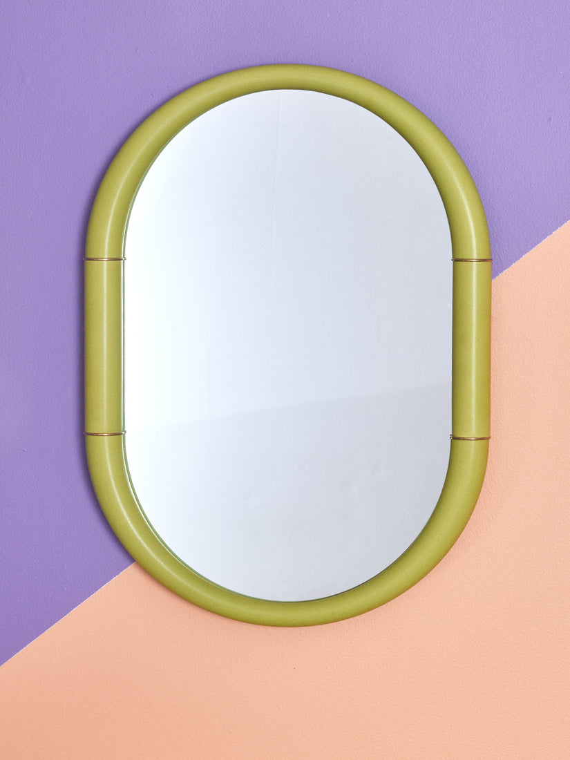 Ceramic Mirror in Chartreuse by Entler.