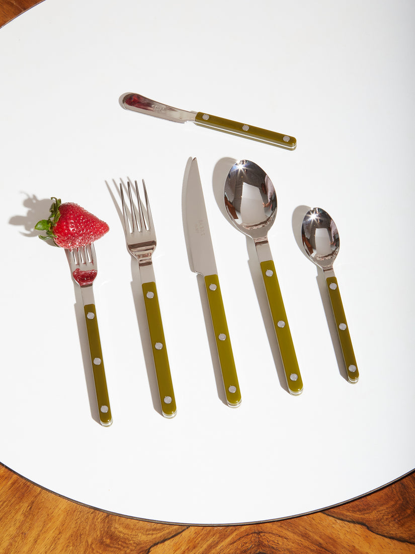 Stainless Steel Flatware in Olive