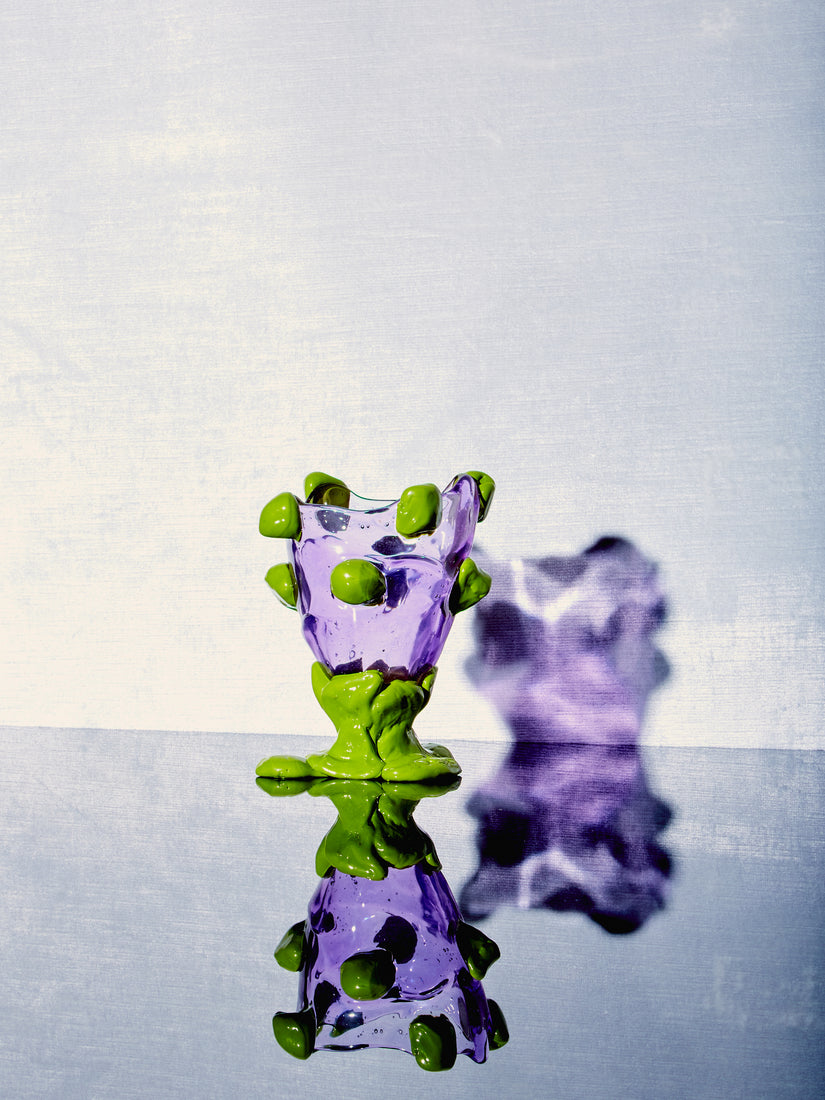 A mini Nugget Vessel by Gaetano Pesce for Fish Design in lilac/lime.
