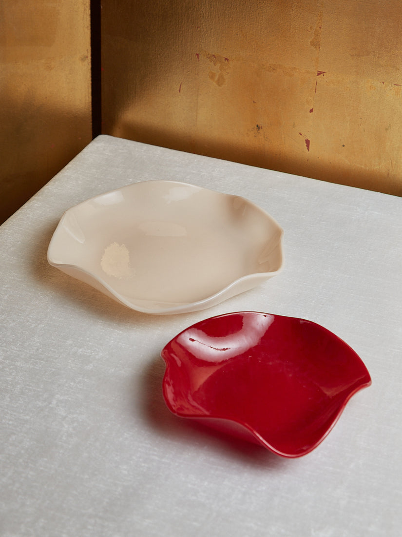 Almond and Poppy Petal Plate Set by Sophie Lou Jacobsen.