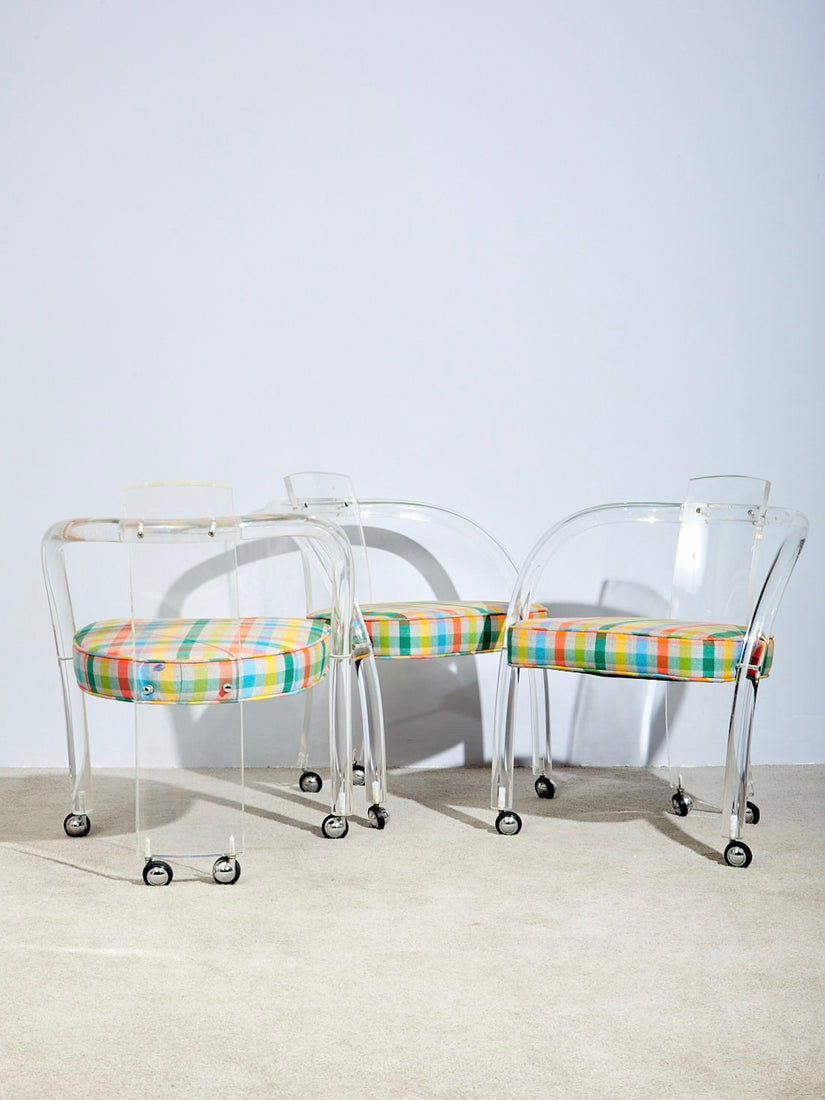 Three Lucite Loop Chairs by Wycombe Meyer.