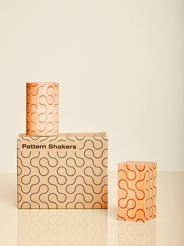 Pattern Shakers by Dusen Dusen for Areaware with its box.